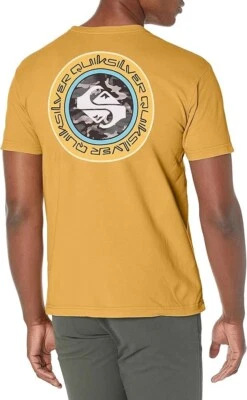 Quiksilver Omni Circle Men's Short Sleeve T Shirt Mustard  Large NWT - Image 1 of 2