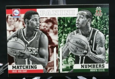 2012-13 Panini Matching Numbers #2 Jrue Holiday 76ers / Monta Ellis Bucks - Image 1 of 2