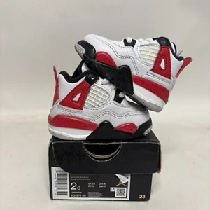 Nike Air Jordan 4 Retro TD “Red Cement” BQ7670-161 2C New - Picture 1 of 5