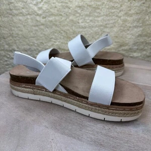 Neu Madden Girl Lenna Damengröße 10 Sandalen weiß gepolsterte Riemchen Fersenriemen - Bild 1 von 9
