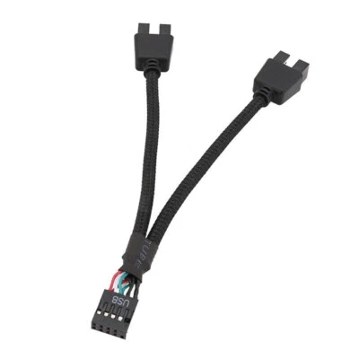 Placa Base 9pin USB Cabezal a Doble USB2.0 9pin Divisor Hub Cable de Extensión Foto 1 de 4