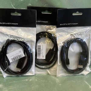 Lot Of 3 6ft Mini DisplayPort DP to HDMI Adapter Cable fits Thunderbolt MacBook - Picture 1 of 3