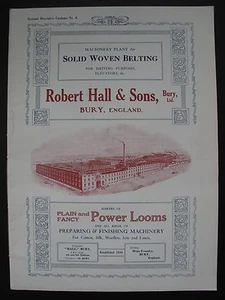 ROBERT HALL & Sons - CATÁLOGO MAQUINARIA TEXTIL Nº 4, c.1910 - Imagen 1 de 7