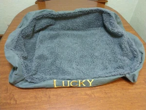 Orvis Bolster Dog Bed w/Fleece Small Gun Metal Gray Up to 40 lbs NEW MONOGRAMMED - Picture 1 of 20