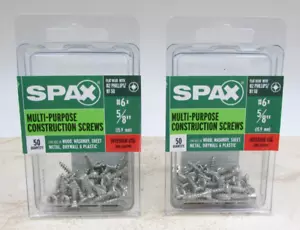2 PACK SPAX #6 x 5/8-in Zinc-Plated Multi-Material Interior Wood Screws 100 Pcs - Picture 1 of 2
