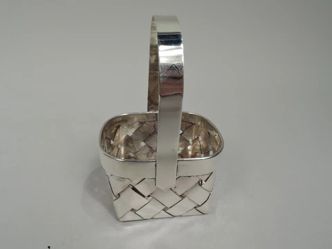 Midcentury Modern Basket Small Country Chic American Sterling Silver Cover