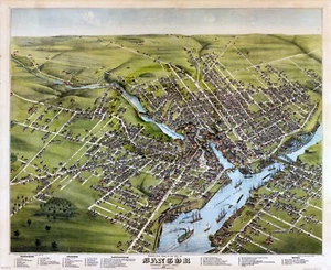 view of the City of Bangor, Penobscot County, Maine, 1875 - Bird's eye - Picture 1 of 1