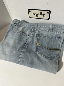 Ariat Jeans Mens 36x34  Faded Blue Jeans Starched  and pressed very stiff - Picture 1 of 8