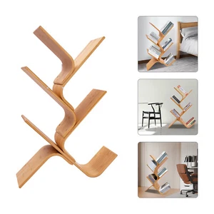 Modern 5-tier Rack Floor Standing Book Shelf Curved Tree Bookcase Tree Bookshelf - Imagen 1 de 14