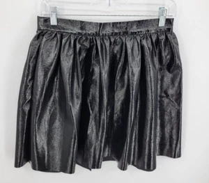BB Dakota Rock Damen 8 schwarz glänzend Kunstleder A-Linie fließend Boho Y2K 90er - Bild 1 von 10