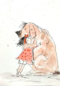 NEW! ACEO original handmade watercolor portrait little girl, baby ,cats infancy - Picture 1 of 5