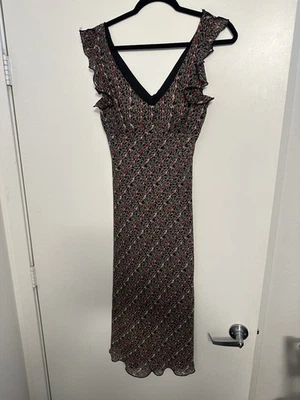 Maxi Vestido De Colección La Belle Y2k S Negro y Rojo Grunge Capricho Romántico Floral Foto 1 de 4