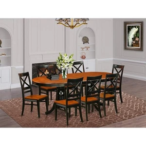 9 PC Dining set-Dining Table with 8 Wooden Dining Chairs - Picture 1 of 4