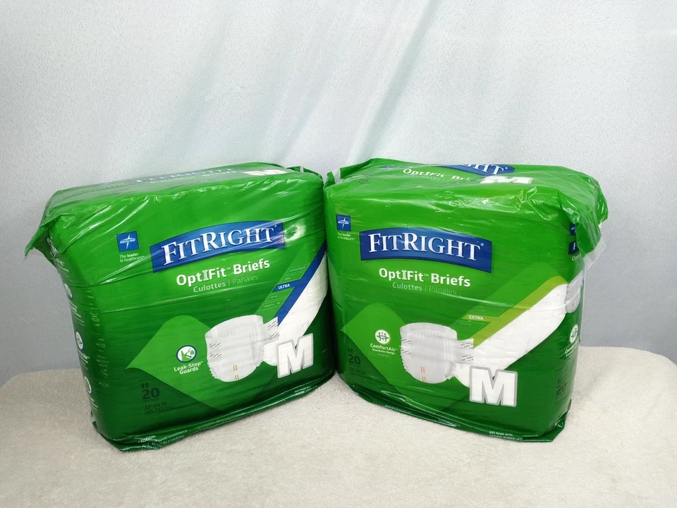 Medline FitRight Ultra Med Adult Diaper 20 Count Heavy Absorb Incontinence Brief