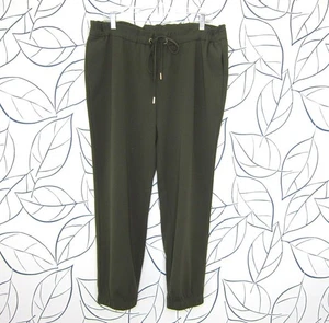 Pantalón de vestir Anne Klein verde joggers elástico cordón cintura talla L - Imagen 1 de 10
