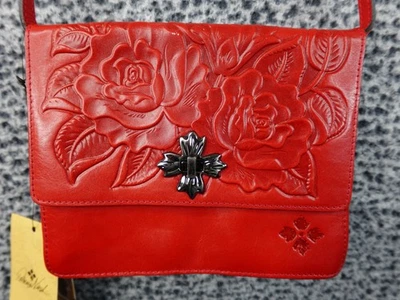 Bolso Bandolera Patricia Nash Consilina Rojo Rosa Cuero Tooled Papaya Nuevo con Etiquetas $169 Foto 1 de 4