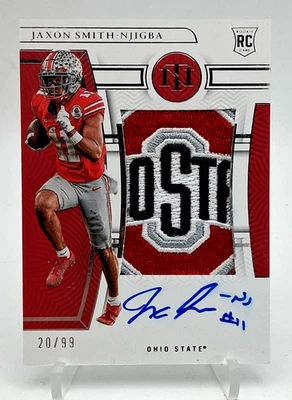 2023 National Treasures Collegiate Jaxon Smith Njigba Rookie On Card Auto Ohio * - Image 1 of 2