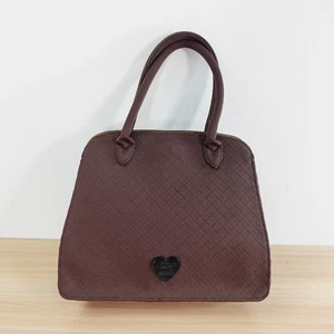 Moschino Bag Womens Brown Quilted Purse Small Heart Cheap Chic RARE VHTF Old  - Picture 1 of 14