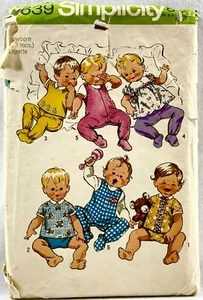 1971 Simplicity Sewing Pattern 9639 Babys Layette 5 Designs NB-3 Mos Vintg 15573 - Picture 1 of 8