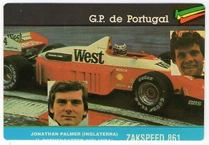 1987 Portugese Pocket Calendar F1 Zakspeed Team - Jon Palmer & Huub Rothengatter - Picture 1 of 2