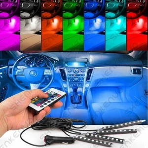 RGB Colored LED Glow Car Interior Lamp Under Dash Foot  Seats LED Lights Kit US - Picture 1 of 12