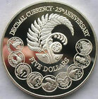 New Zealand 1992 Decimal Currency 5 Dollars Silver Coin,Proof