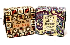 Greenwich Bay Trading Company 2 sample soap bars Zinnia Aloe Butter Soap for Men - Picture 1 of 7