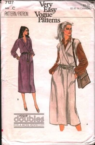 7127 Vintage Vogue Schnittmuster Misses locker sitzendes Wickelkleid vorne 10-12 - Bild 1 von 2