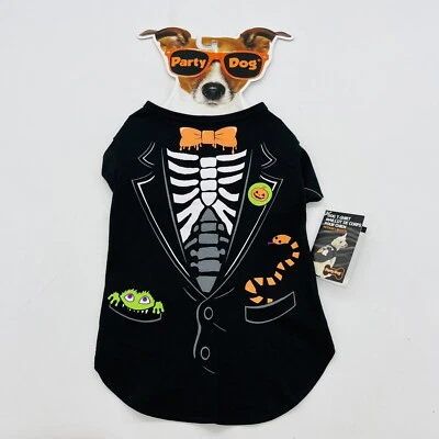 Ropa para Perros Disfraz de Halloween Esqueleto Esmoquin Camiseta Camisa Cachorro Mascota Fiesta Perro Foto 1 de 4