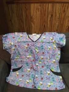women2XL Bumble Bee scrub top uniform advantage - Picture 1 of 2