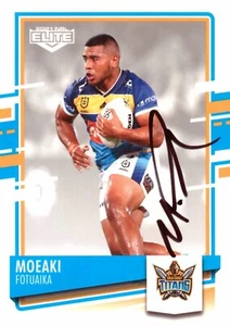 Signed 2021 GOLD COAST TITANS NRL Card MOEAKI FOTUAIKA - Bild 1 von 3