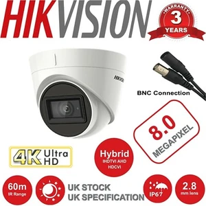 HIKVISION CCTV KAMERA UHD 4K 8MP 60M EXIR NIGHT VISION DOME DS-2CE78U1T-IT3F UK - Bild 1 von 2