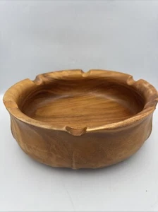 Teak Wood Large Salad Serving Bowl 12” MCM VTG Decorative - Picture 1 of 8