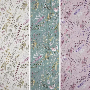 Digitally Printed Viscose Jersey Fabric Italian Wild Flower Floral Durham Close - Picture 1 of 10