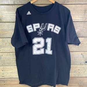 San Antonio Spurs Tim Duncan #21 Jersey Style Black Men’s Adidas T-Shirt Size XL - Picture 1 of 8