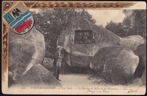 FONTAINEBLEAU 77 Rocher Milet Rousseau CPA Précurseur écrite à Gérard début 1900 - Imagen 1 de 2