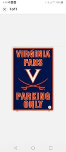 Letrero de estacionamiento de metal de fútbol americano universitario Virginia Cavaliers NCAA 12 x 18 nuevo - Imagen 1 de 1