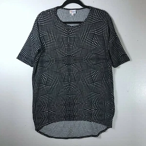 LuLaRoe Women's Size XXS Geometric Black & White Irma Top Oversized Modest - Picture 1 of 8