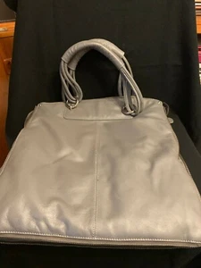 MICHAEL ROMA, NUOVO, GRIGIO CONVERTIBILE TOTE in pelle chiuso 17"x15" - Foto 1 di 5