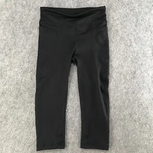 Tek Gear Leggings Girls Sz Small/7 Black Active Leggings Fitness w/ Side Pockets - Picture 1 of 9