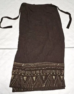 Uniform John Paul Richard Women’s Brown Skirt Size Large 55% Linen 45% Rayon - Picture 1 of 7