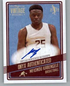 2021-22 Onyx Vintage Blue Signatures #VBMK Mfiondu Kabengele RC Rookie AUTO