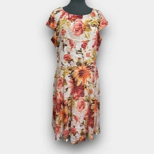 RONNI NICOLE ladies floral multi-colour size 12 midi lined zippered dress - Picture 1 of 13