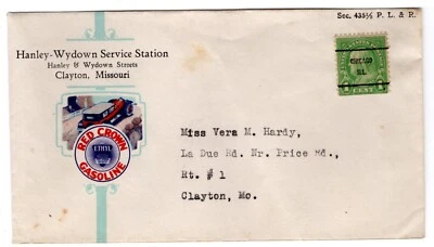 Chicago IL Pre-cancel Red Crown Gasoline Clayton MO Multi-color Advertising - Image 1 of 2