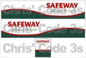 Code 3 Adhesive Vinyl Trailer Decals - Safeway - 1/50 1/64 1/76 1/87 1/148 - Picture 1 of 1