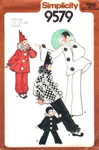 Disfraz de Payaso Francés Mimo Pierrot Simplicidad Patrón de Costura 9579 Talla M 36-38 - Imagen 1 de 2
