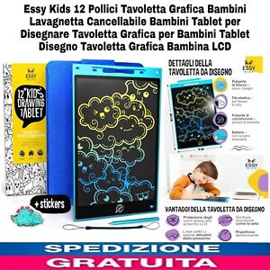 Tavoletta Grafica Bambini Lavagnetta Cancellabile 12",Tablet LCD x Disegno