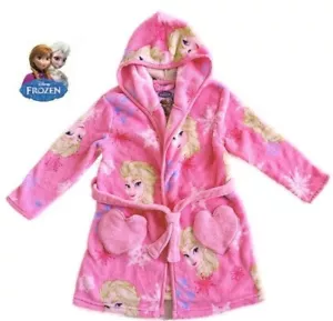 Disney Frozen Eiskönigin Elsa Bademantel HERZCHEN PLÜSCH Gr 104 oder 110 NEU - Bild 1 von 3