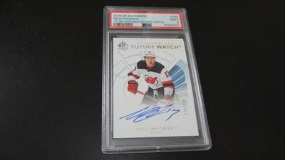 2017-18 SP AUTHENTIC NICO HISCHIER FUTURE WATCH ROOKIE AUTOGRAPH #145 RC PSA 9 - Image 1 of 2