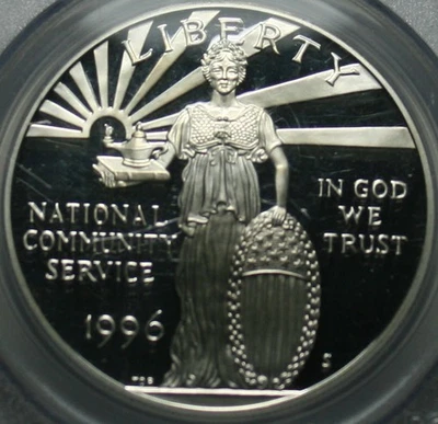1996-S Commemorative Silver Dollar National Community Service - Image 1 of 2